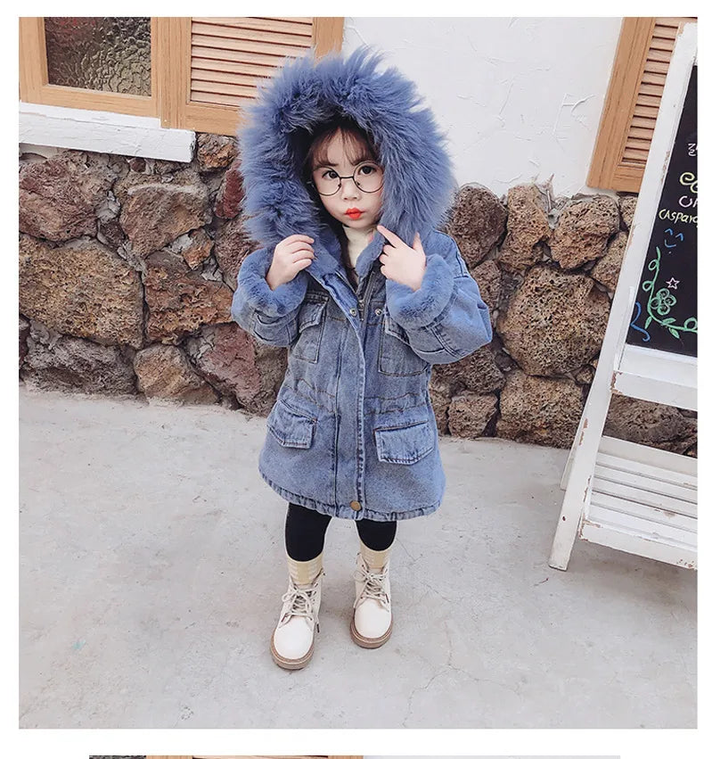 💙🌸 Children's Fur Denim Coats 🌸💙