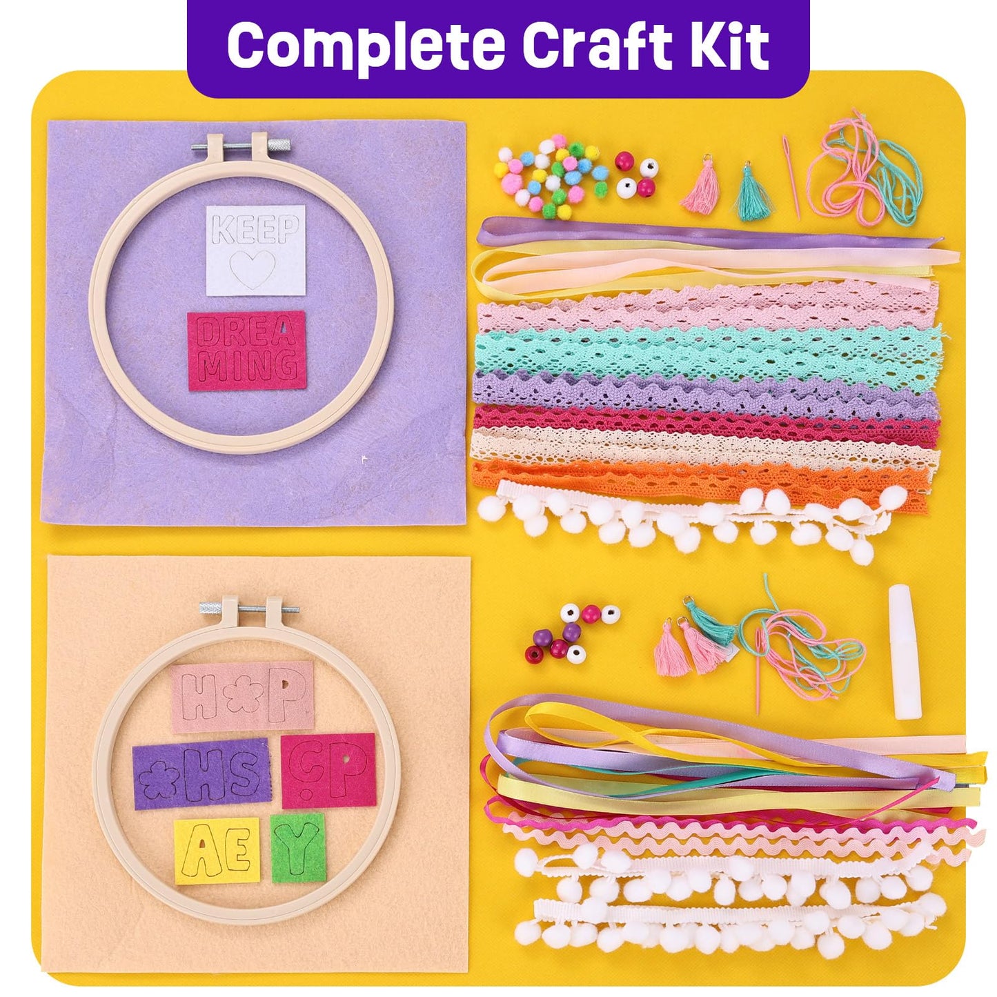 🌙  Dream Catcher Kids Craft Kit – 2pc DIY Wall Hangings 🌙
