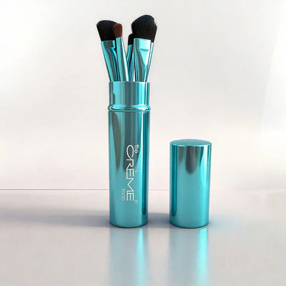 💙 5pc Blue Makeup Brush Set – Metallic Finish 💙