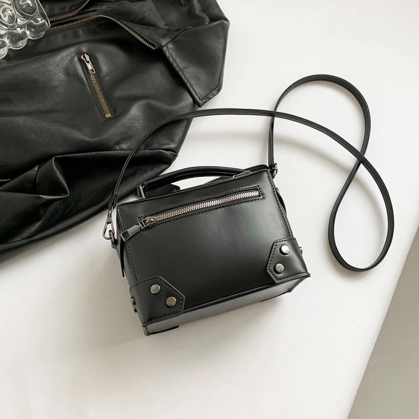 🖤 Black Pleather Skeleton Handbag 💀