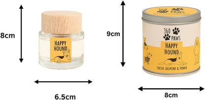 360 Paws Happy Hound Fresh Jasmine & Tonka Odour Neutralising Candle & Diffuser Set
