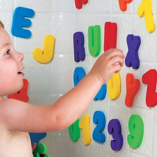 🛁 Bath Time Fun - 36pc Foam Letters & Numbers Floating Bath Toys 🛁