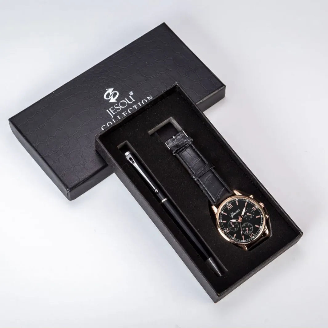 ⌚ Watch & Pen Gift Set Black ZHM2-A04180-4 🖊️