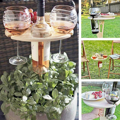 🍷 Portable Folding Wooden Wine Table 🍷