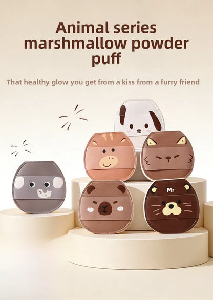6pc Animal Powder Puff Sponges Set
