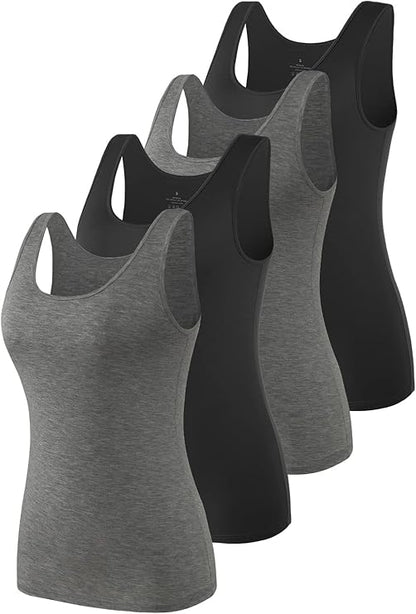 Vislivin Womens Supersoft Vest Tops Stretch Casual Tank Top Sets
