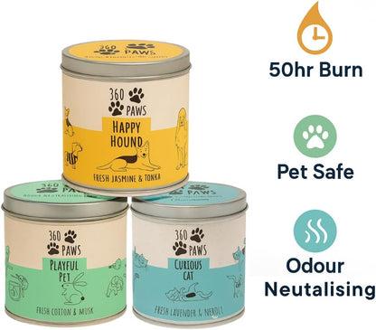 360 Paws Odour Neutralising Candle Trio