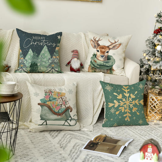 🎄❄️ 4pc Christmas Cushion Covers ❄️🎄