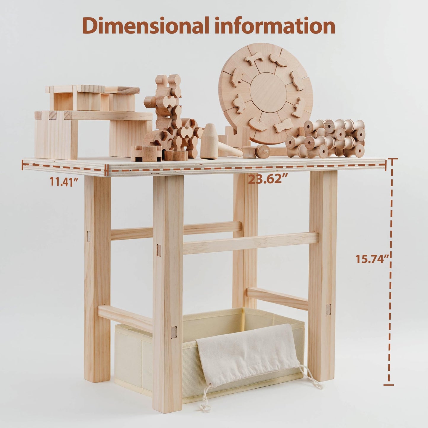 🛠️ 5-in-1 Kids Wooden Tool Bench Set  Montessori Toy 🛠️
