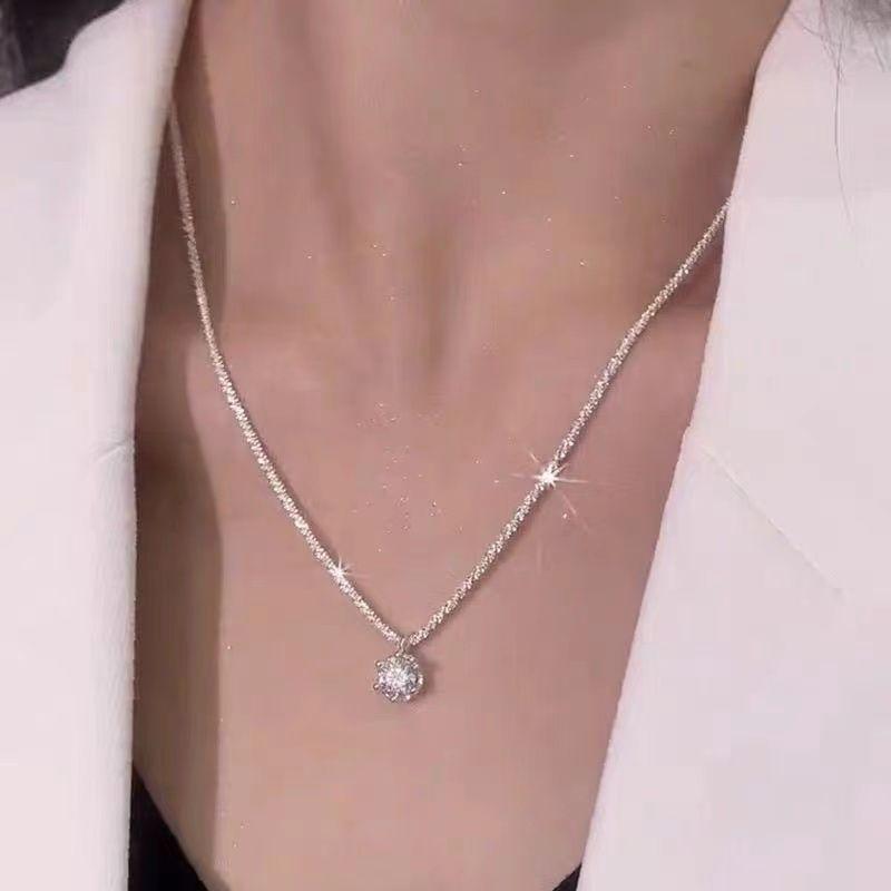 💎  Crystal Shine Minimalist Necklace – Green or Silver 💎