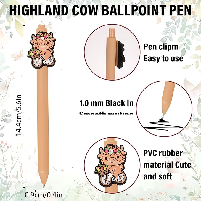 4pc Highland Cow Stationary Gift Set