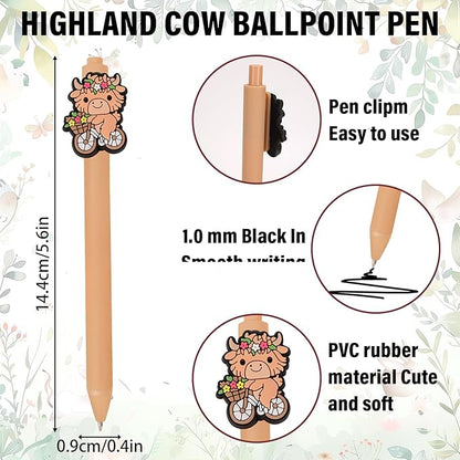 4pc Highland Cow Stationary Gift Set