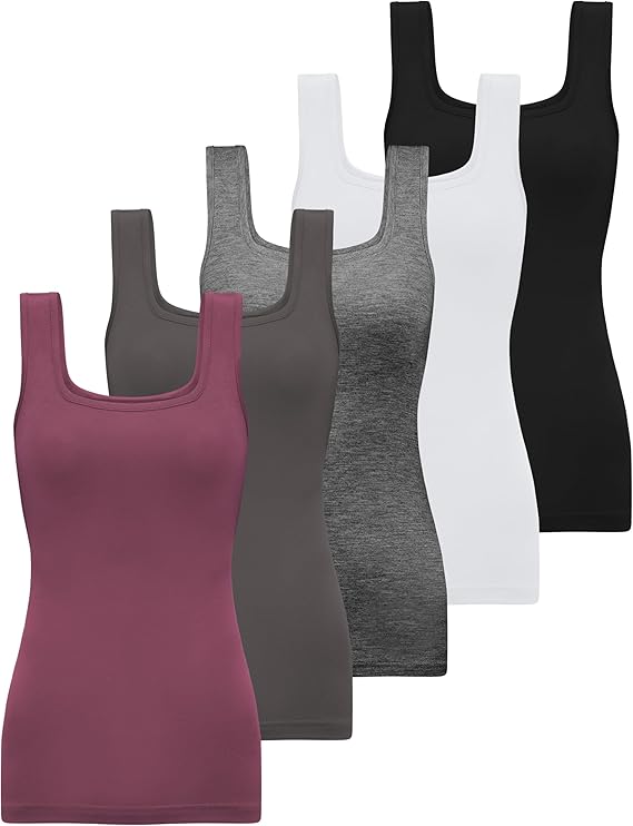 BQTQ 5pc Square Neck Tank Top Sets