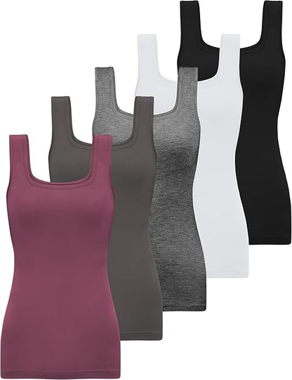 BQTQ 5pc Square Neck Tank Top Sets