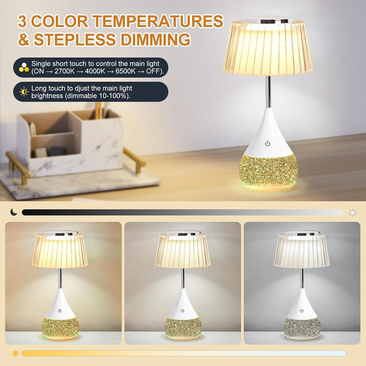 ✨ Glittery Colour Changing LED Table Lamp ✨