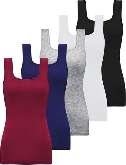 BQTQ 5pc Square Neck Tank Top Sets