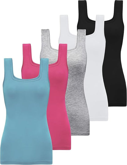 BQTQ 5pc Square Neck Tank Top Sets