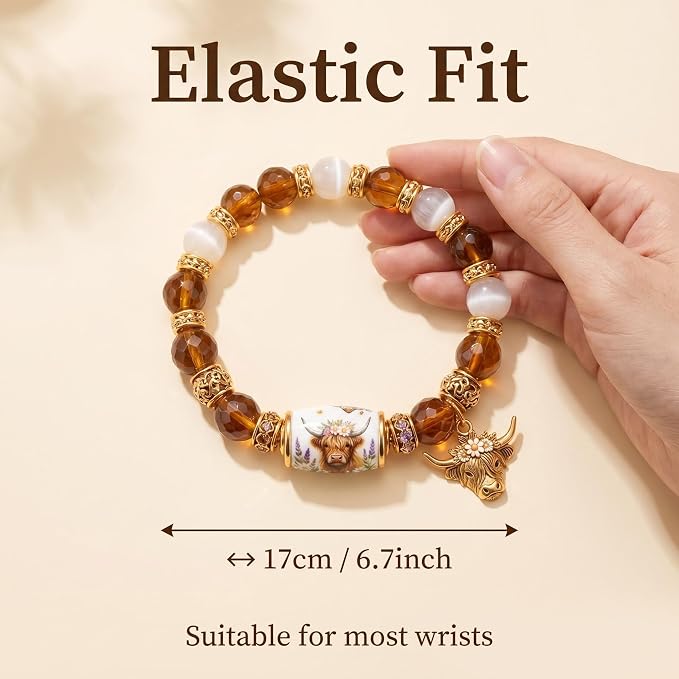 Highland Cow Bracelet Gift Set