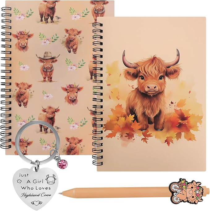 4pc Highland Cow Stationary Gift Set