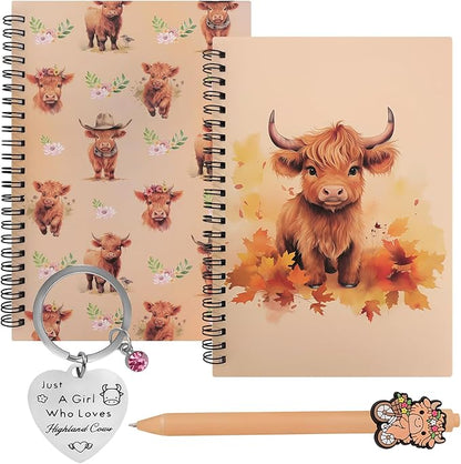 4pc Highland Cow Stationary Gift Set