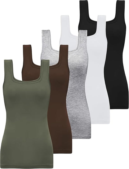 BQTQ 5pc Square Neck Tank Top Sets