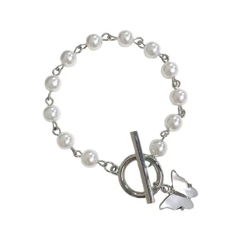 🦋 Sweet Pearl Butterfly Charm Bracelet - Gold or Silver 🦋