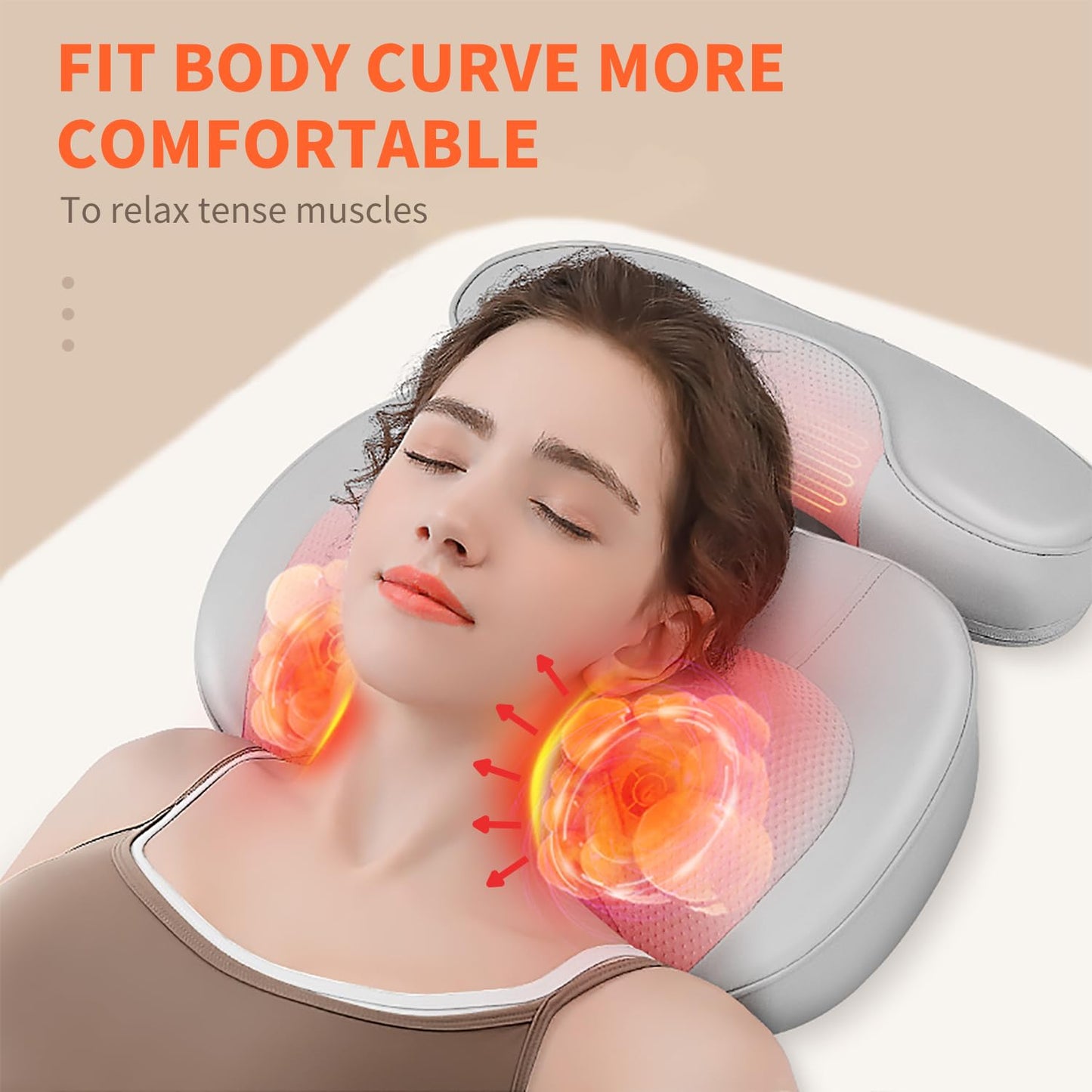 Back and Neck Massager with Heat Shiatsu Deep Tissue Kneading Pillow
