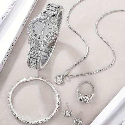 💎✨ 6pc Luxury Women’s Watch & Jewellery Gift Set ✨⌚