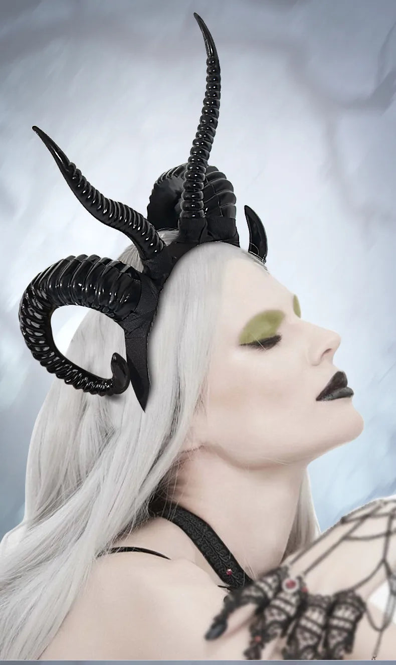 🖤 Baphomet Sheep Horn Headband 🖤