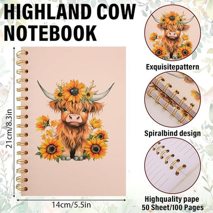 4pc Highland Cow Stationary Gift Set