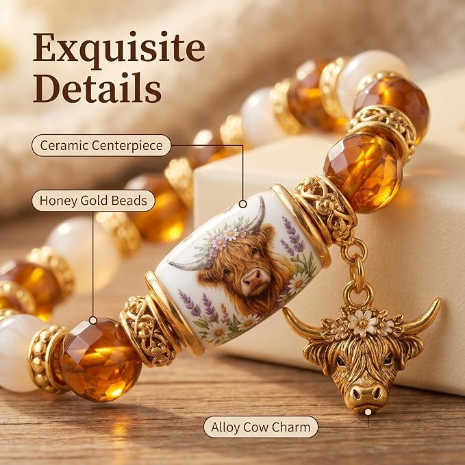 Highland Cow Bracelet Gift Set