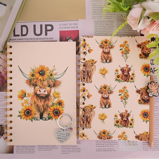 4pc Highland Cow Stationary Gift Set