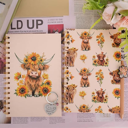 4pc Highland Cow Stationary Gift Set