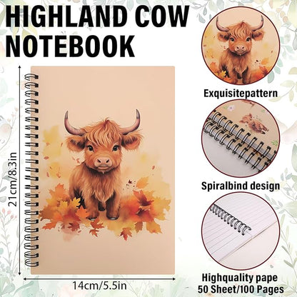 4pc Highland Cow Stationary Gift Set