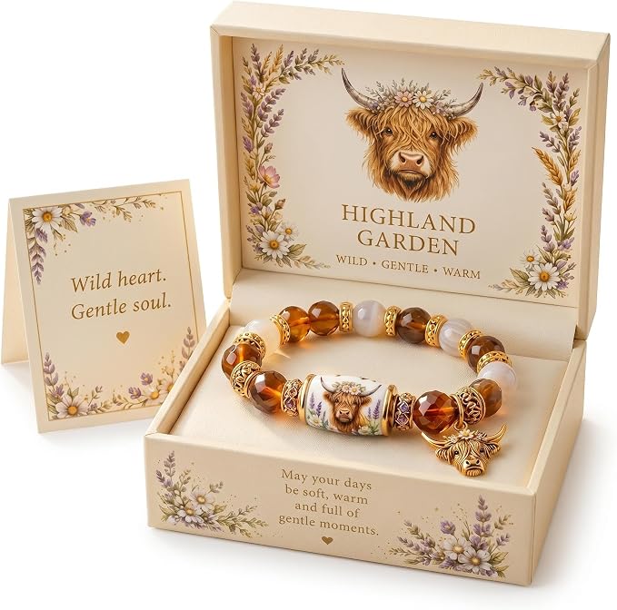 Highland Cow Bracelet Gift Set