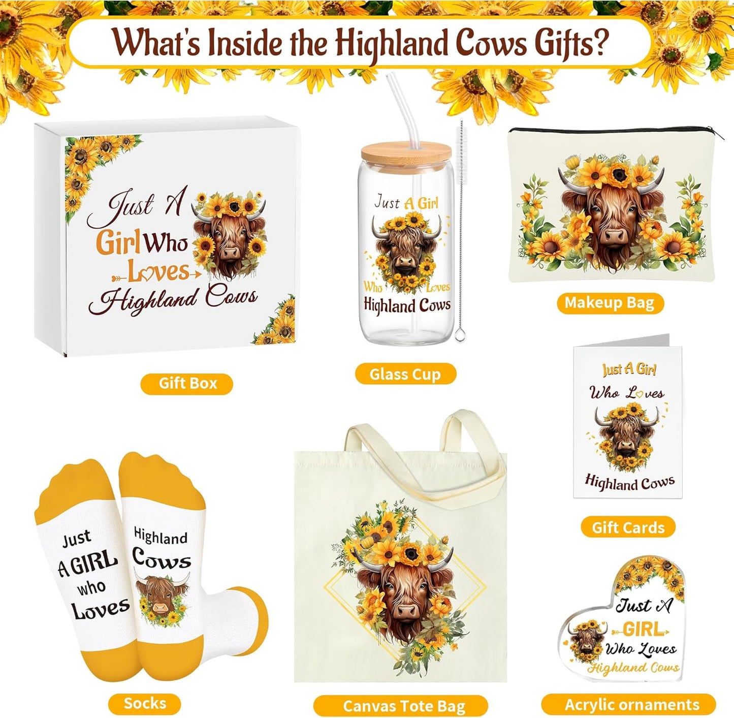 6pc Highland Cow Gift Set