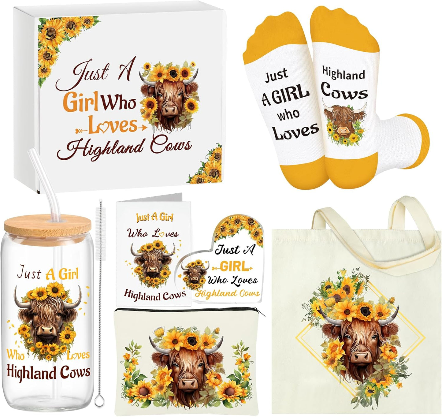 6pc Highland Cow Gift Set