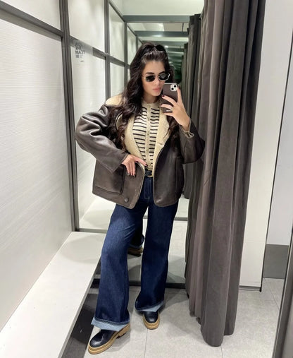 Casual Solid Colour Single Breasted Jacket