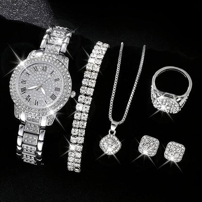 💎✨ 6pc Luxury Women’s Watch & Jewellery Gift Set ✨⌚