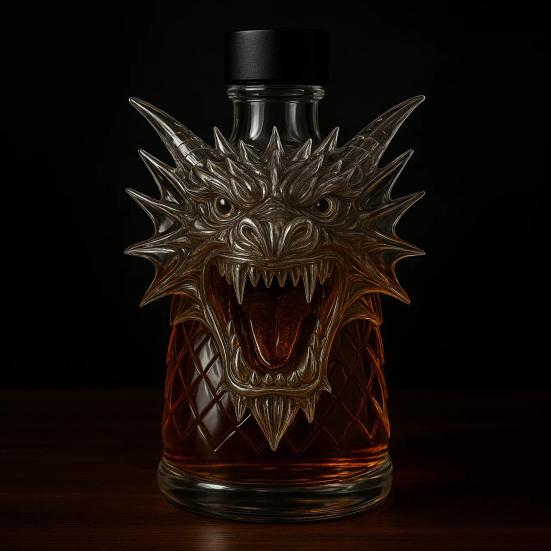 🐺🐉 300ml Whiskey Decanter – Wolf Head or Dragon Head Design 🐉🐺