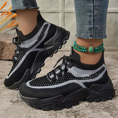 👟 Ladies Breathable Mesh Platform Trainers 👟