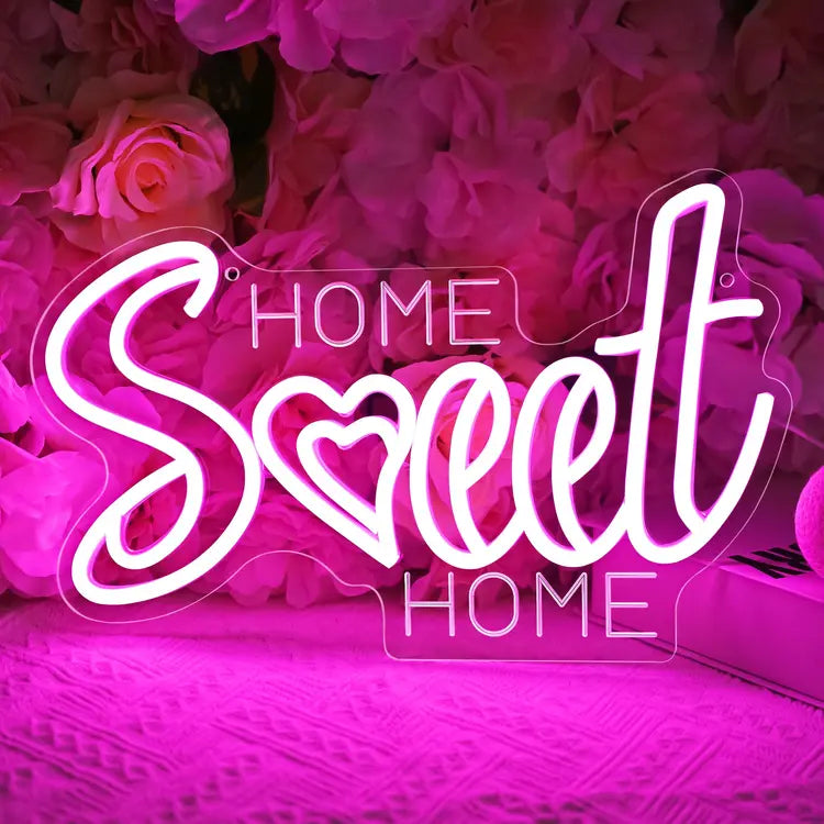 3D Engraved Home Sweet Home Neon Sign LED Wall Light