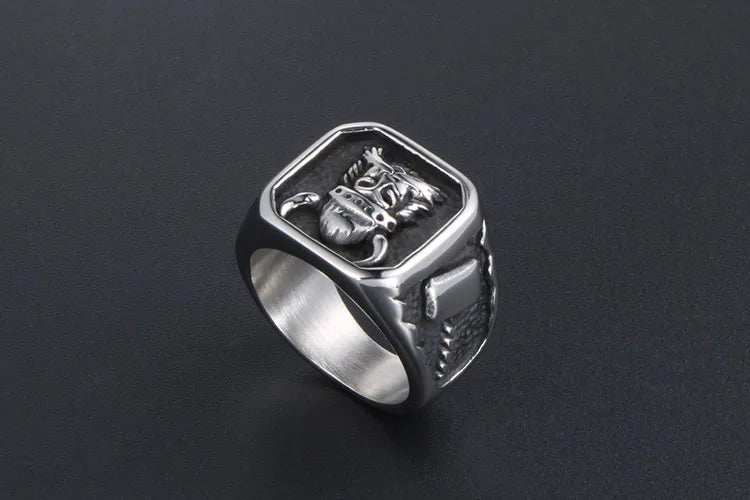 🛡️⚔️ Titanium Steel Viking Ring ⚔️🛡️