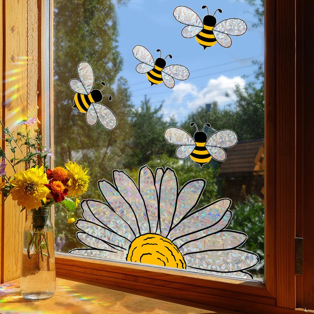 20 Inch Adorable Bees Style Glass Sticker Sets