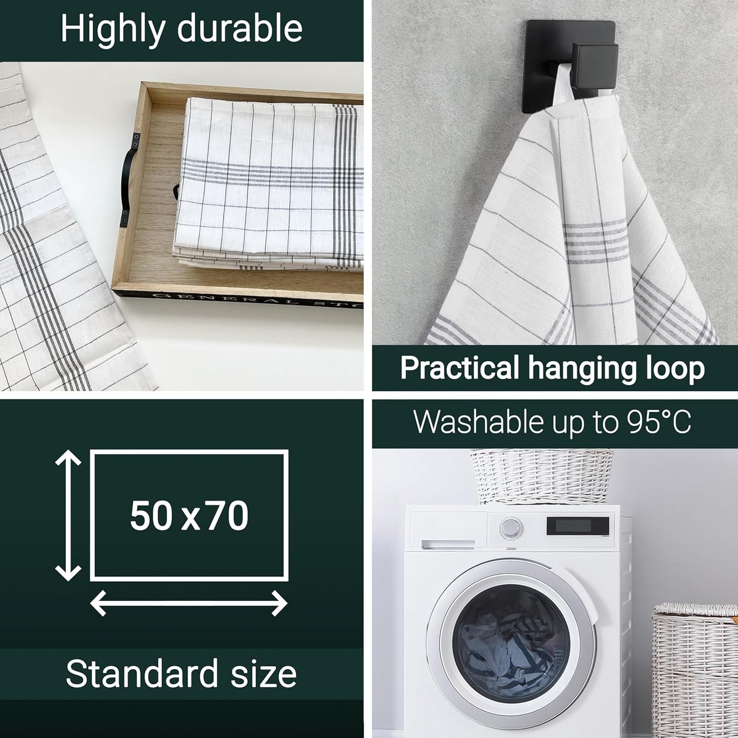 10pc Cotton Tea Towels 50*70cm