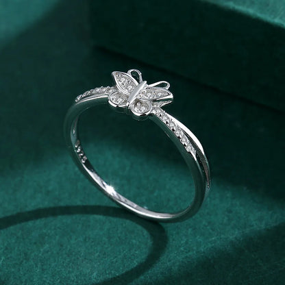 🦋 Sterling Silver 925 Diamante Butterfly Ring 🦋