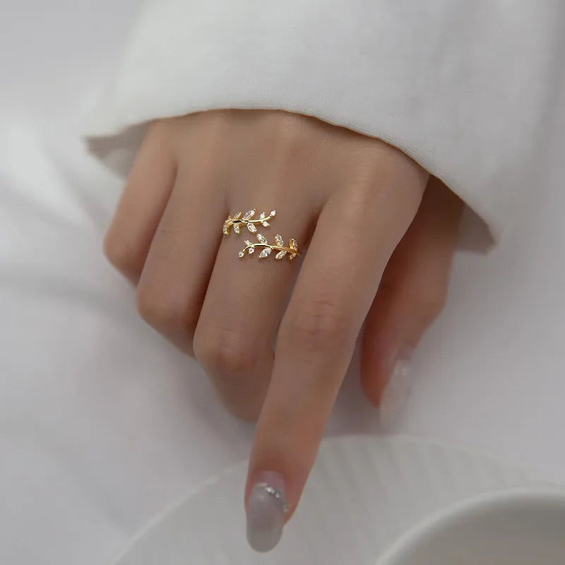 🍃 Sterling Silver 925 Leaf Adjustable Ring 🍃