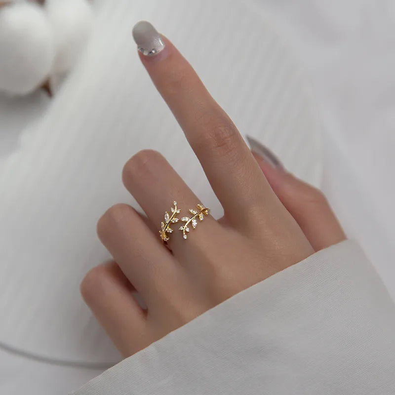 🍃 Sterling Silver 925 Leaf Adjustable Ring 🍃