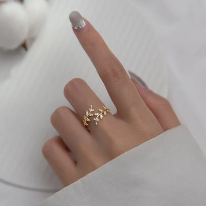 🍃 Sterling Silver 925 Leaf Adjustable Ring 🍃