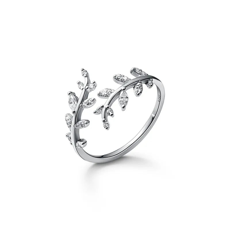 🍃 Sterling Silver 925 Leaf Adjustable Ring 🍃